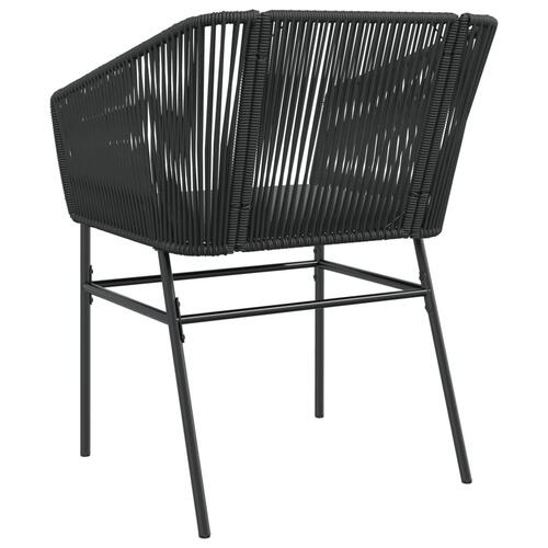 Havestole 2 stk. med hynder polyrattan sort