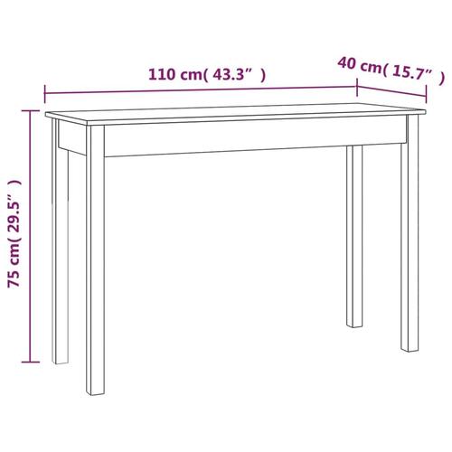 Konsolbord 110x40x75 cm massivt fyrretræ hvid