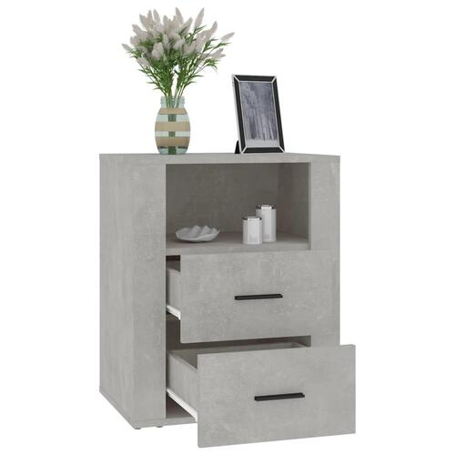 Sengebord 50x36x60 cm konstrueret træ betongrå