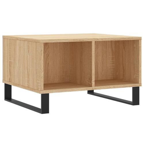 Sofabord 60x50x36,5 cm konstrueret træ sonoma-eg