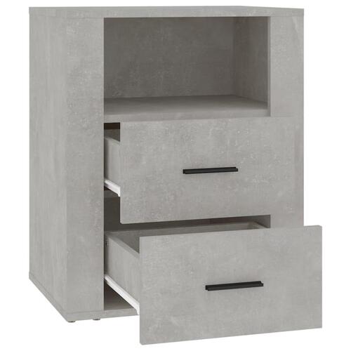 Sengebord 50x36x60 cm konstrueret træ betongrå