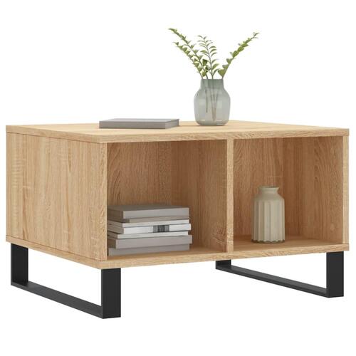 Sofabord 60x50x36,5 cm konstrueret træ sonoma-eg