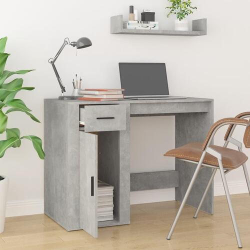 Skrivebord 100x49x75 cm konstrueret træ betongrå