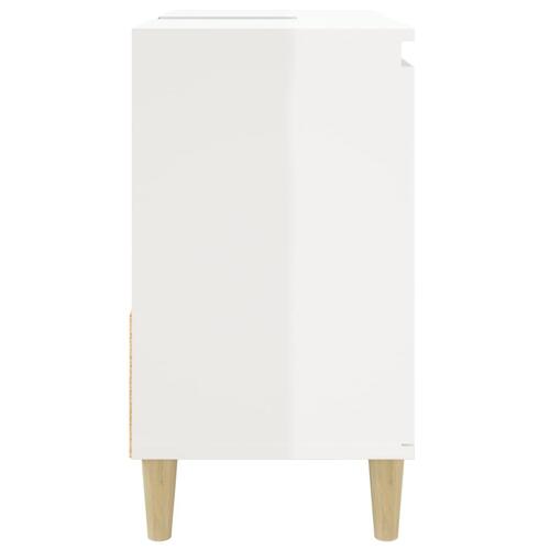 Badeværelsesskab 65x33x60 cm konstrueret træ hvid højglans