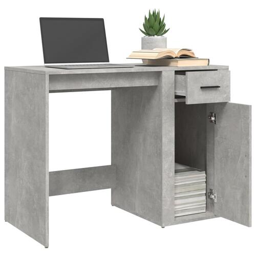 Skrivebord 100x49x75 cm konstrueret træ betongrå