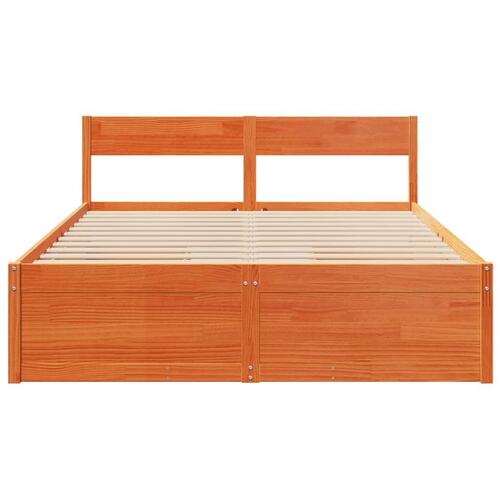 Sengeramme uden madras 160x200 cm massivt fyrretræ gyldenbrun