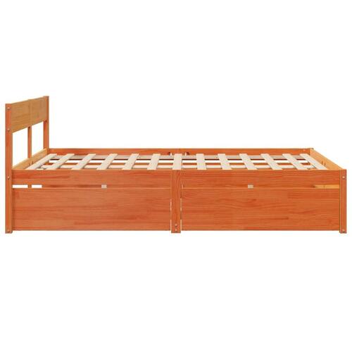 Sengeramme uden madras 160x200 cm massivt fyrretræ gyldenbrun