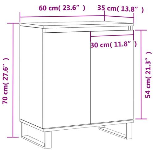 Skænk 60x35x70 cm konstrueret træ grå sonoma-eg
