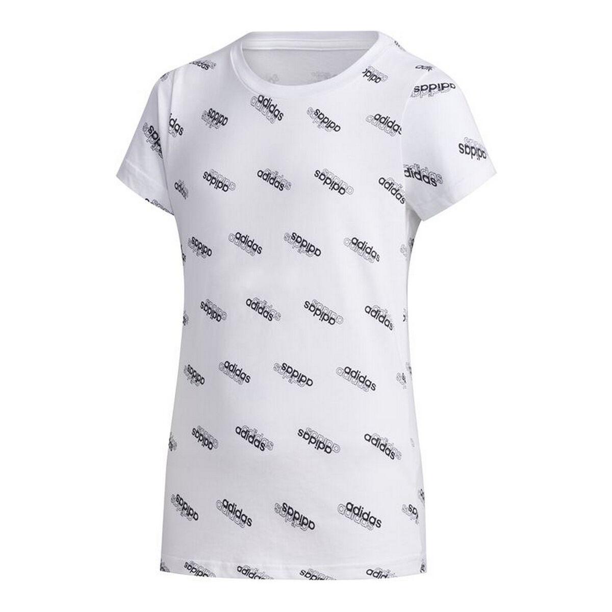 Børne Kortærmet T-shirt Adidas Sportswear Hvid 7-8 år