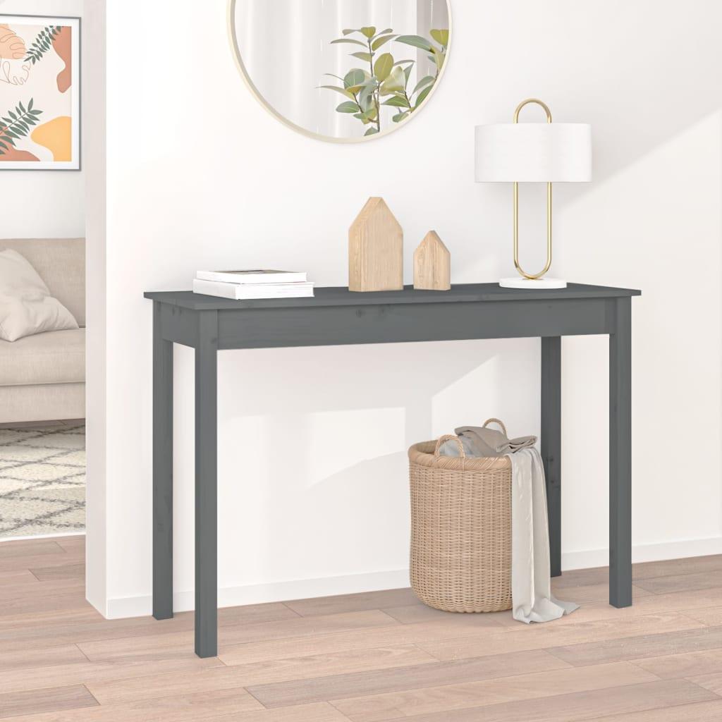Konsolbord 110x40x75 cm massivt fyrretræ grå