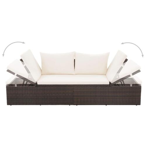 Solseng brun 195 x 60 cm polyrattan