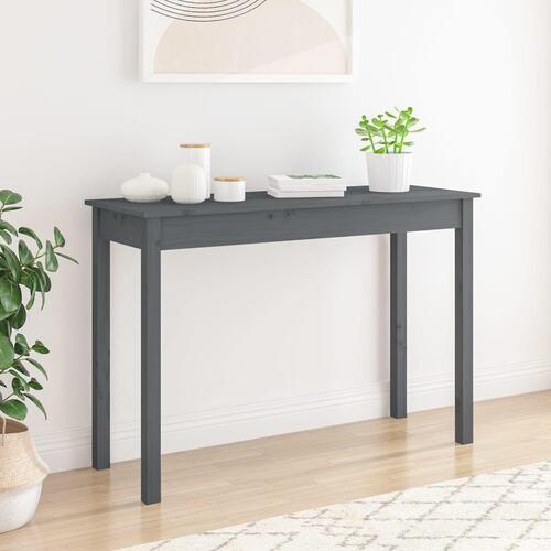 Konsolbord 110x40x75 cm massivt fyrretræ grå