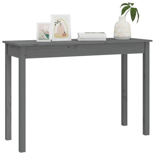 Konsolbord 110x40x75 cm massivt fyrretræ grå