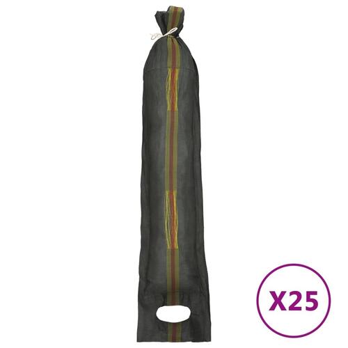 Sandsække 25 stk. 103x25 cm HDPE mørkegrøn