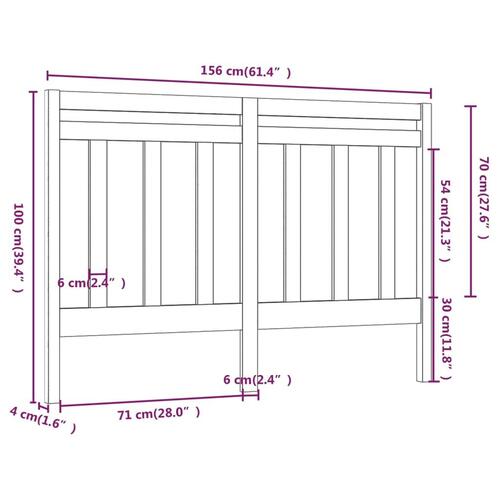Sengegærde 156x4x100 cm massivt fyrretræ hvid