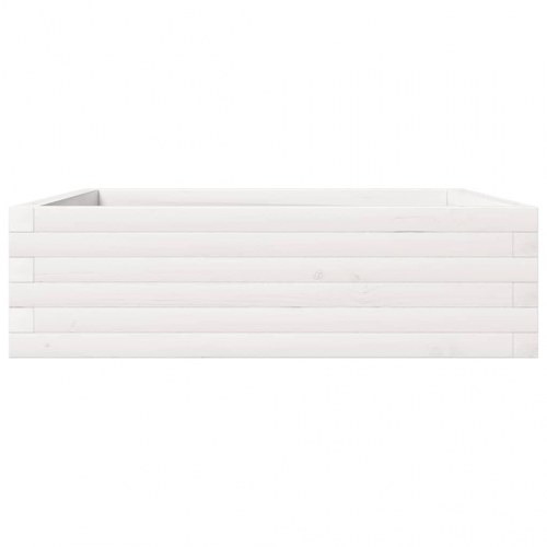 Plantekasse i massivt fyrretræ 80 x 80 x 23 cm - hvid