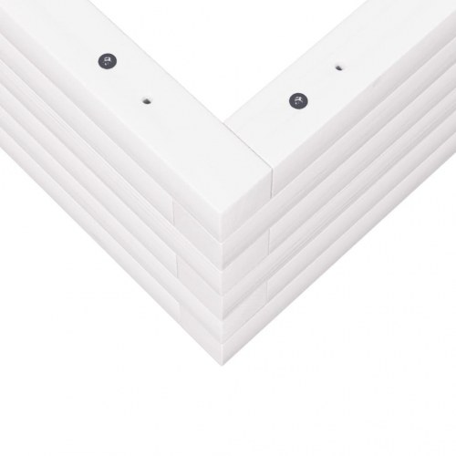 Plantekasse i massivt fyrretræ 80 x 80 x 23 cm - hvid
