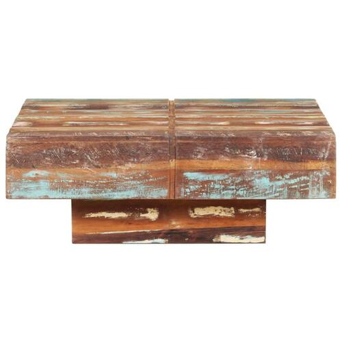 Sofabord 80x80x28 cm massivt genbrugstræ