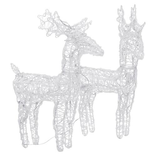 Julerensdyr 2 stk. 80 LED'er akryl flerfarvet lys