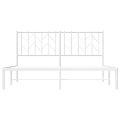 Sengeramme med sengegavl 150x200 cm metal hvid