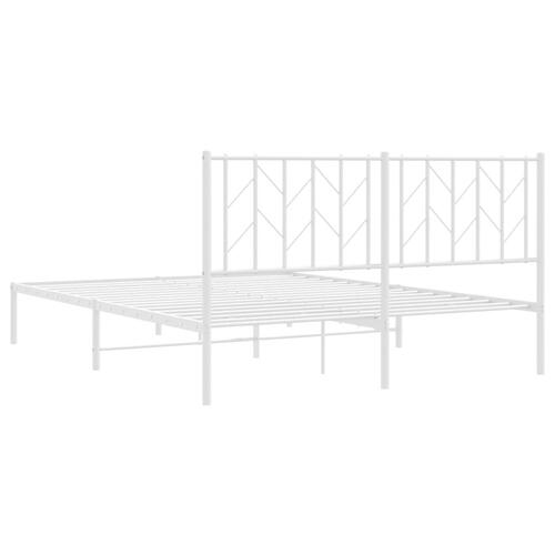 Sengeramme med sengegavl 150x200 cm metal hvid