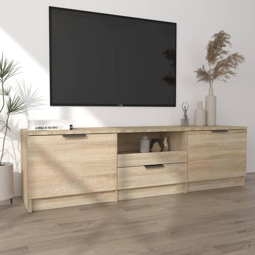 Tv-bord 140x35x40 cm konstrueret træ sonoma-eg
