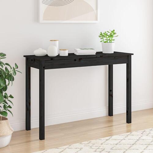 Konsolbord 110x40x75 cm massivt fyrretræ sort