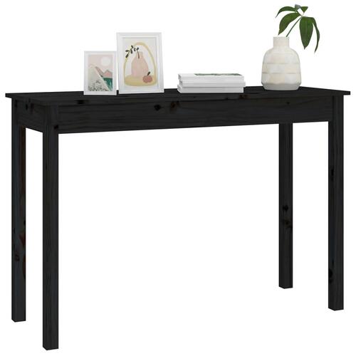 Konsolbord 110x40x75 cm massivt fyrretræ sort