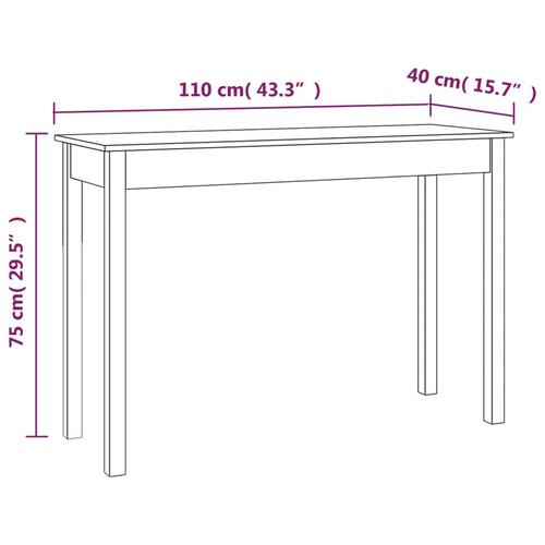 Konsolbord 110x40x75 cm massivt fyrretræ sort