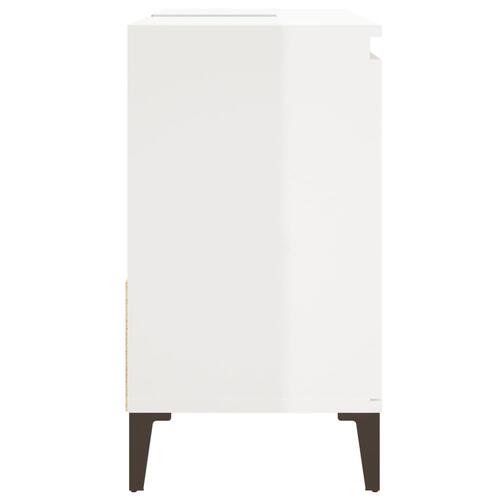 Badeværelsesskab 65x33x60 cm konstrueret træ hvid højglans