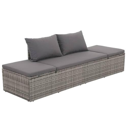 Solseng grå 195 x 60 cm polyrattan