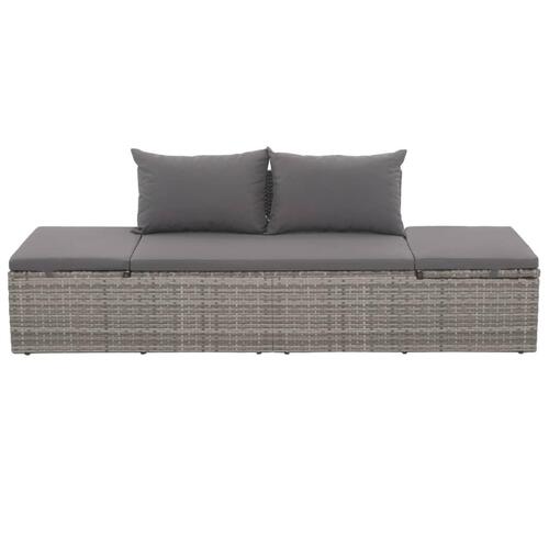 Solseng grå 195 x 60 cm polyrattan