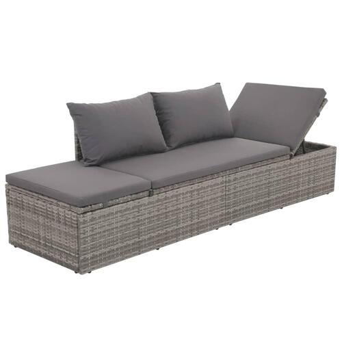 Solseng grå 195 x 60 cm polyrattan