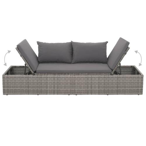 Solseng grå 195 x 60 cm polyrattan