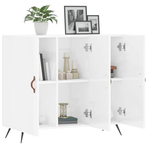 Skab 90x34x80 cm konstrueret træ hvid højglans