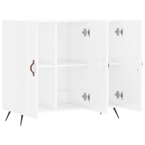 Skab 90x34x80 cm konstrueret træ hvid højglans