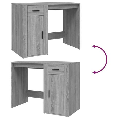 Skrivebord 100x49x75 cm konstrueret træ grå sonoma-eg