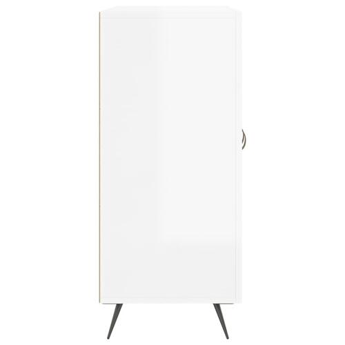 Skab 90x34x80 cm konstrueret træ hvid højglans