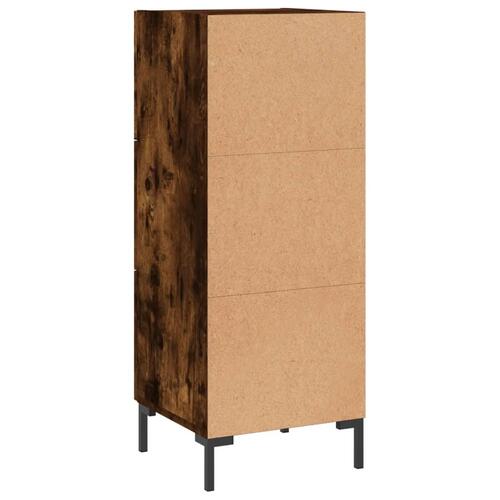 Skænk 34,5x34x90 cm konstrueret træ røget egetræsfarve