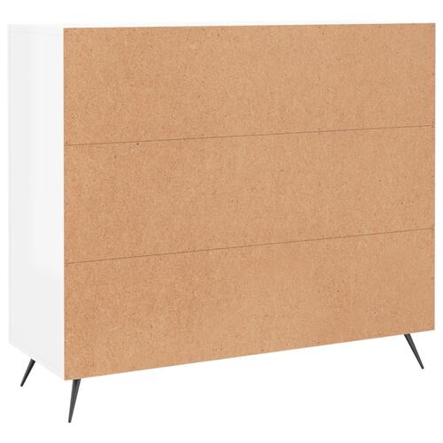 Skab 90x34x80 cm konstrueret træ hvid højglans
