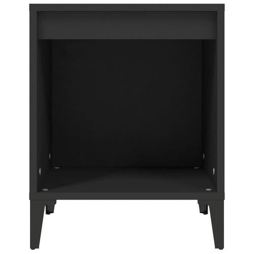 Sengeborde 2 stk. 40x35x50 cm sort