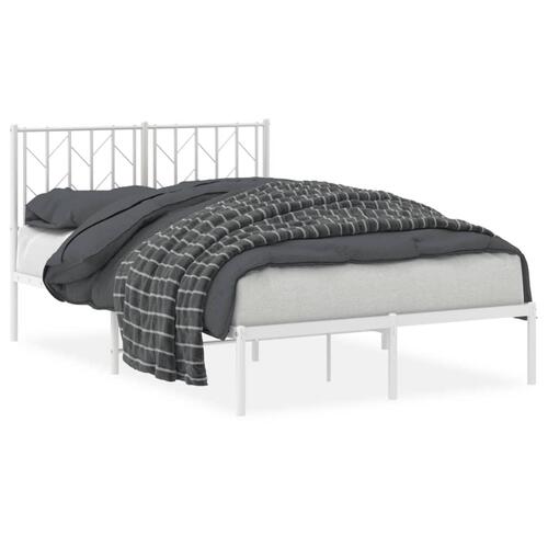 Sengeramme med sengegavl 120x190 cm metal hvid