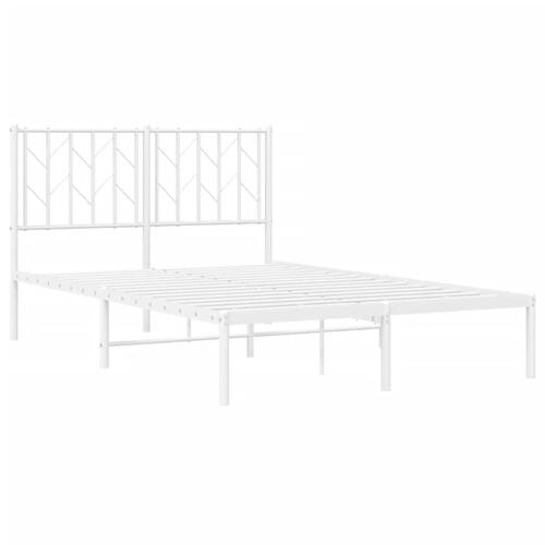 Sengeramme med sengegavl 120x190 cm metal hvid