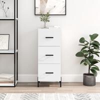 Skænk 34,5x34x90 cm konstrueret træ hvid højglans