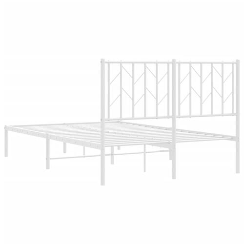 Sengeramme med sengegavl 120x190 cm metal hvid