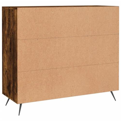 Skab 90x34x80 cm konstrueret træ røget egetræsfarve