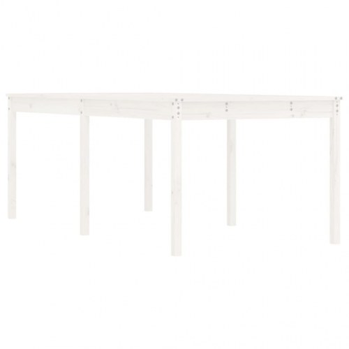 Havebord i massivt fyrretræ - 203,5 × 100 × 76 cm, hvid