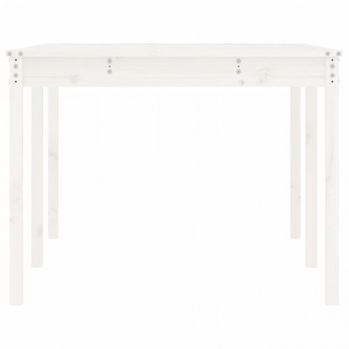 Havebord i massivt fyrretræ - 203,5 × 100 × 76 cm, hvid
