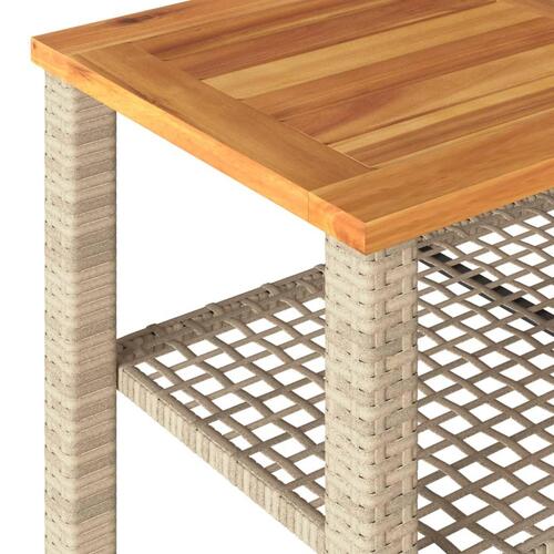 Loungesæt til haven 4 dele med hynder polyrattan beige