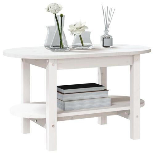 Sofabord 80x45x45 cm massivt fyrretræ hvid